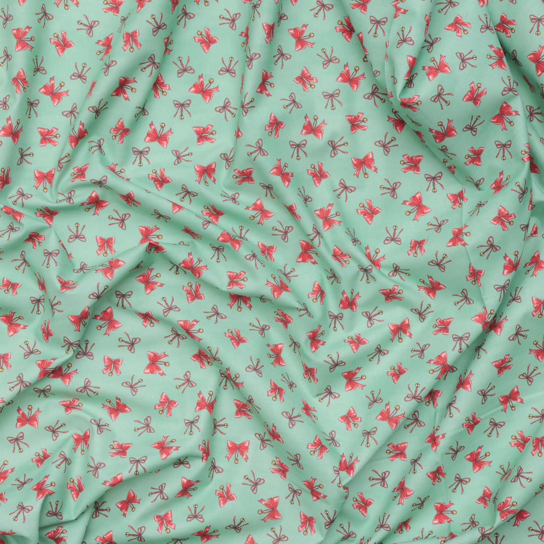 Studio E - Cotton - Christmas At Pooh Corner - Bows - Light Green