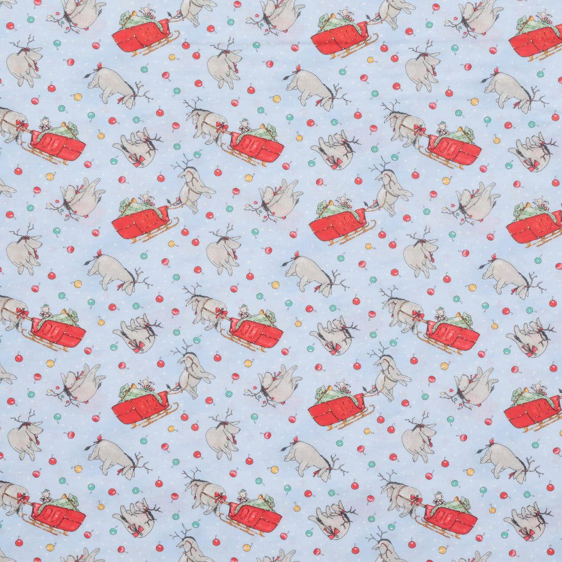 Studio E - Cotton - Christmas At Pooh Corner - Reindonkeys - Light Blue