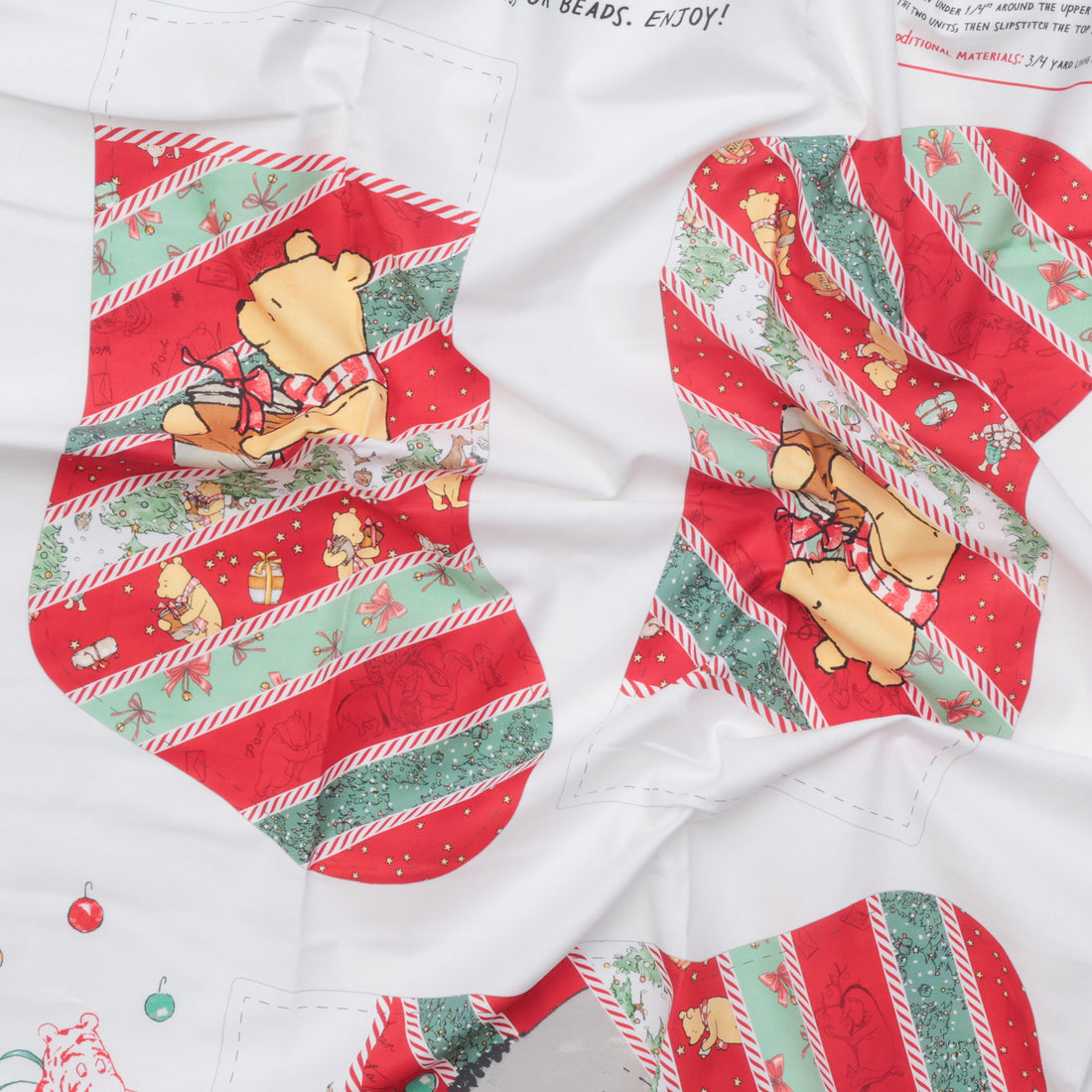 Studio E - Cotton - Christmas At Pooh Corner - Christmas Stockings - Panel