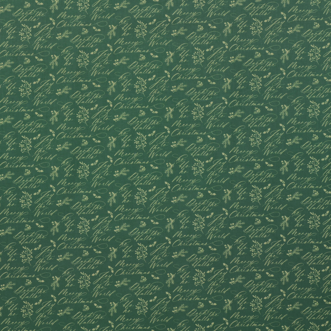 Camelot - Cotton - Joy To The World - Holiday Wishes - Green
