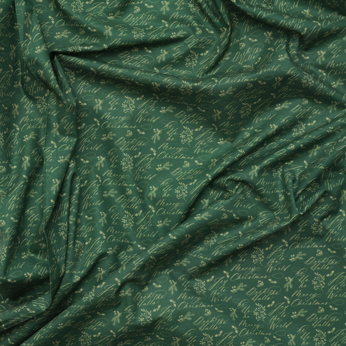 Camelot - Cotton - Joy To The World - Holiday Wishes - Green