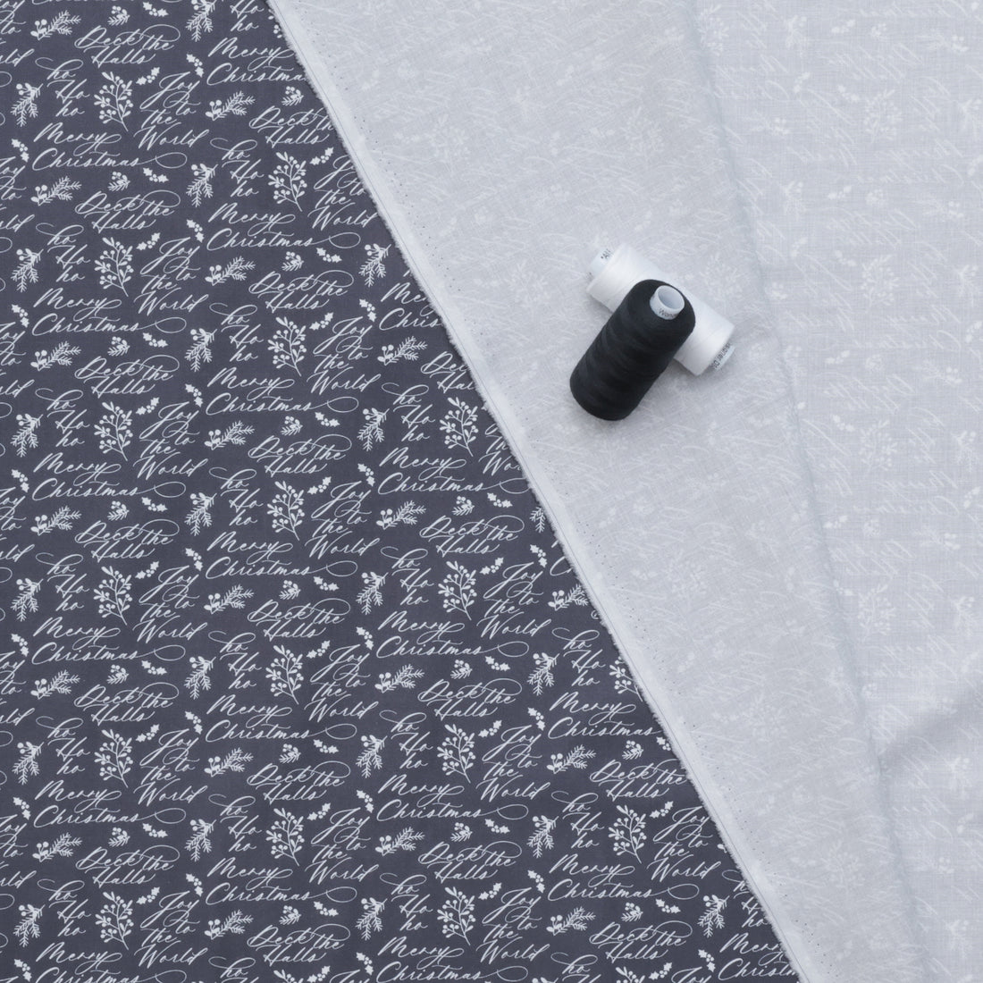 Camelot - Cotton - Joy To The World - Holiday Wishes - Charcoal