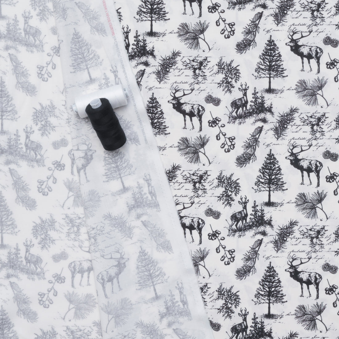 Camelot - Cotton - Joy To The World - Woodland Sketch - White