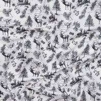Camelot - Cotton - Joy To The World - Woodland Sketch - White