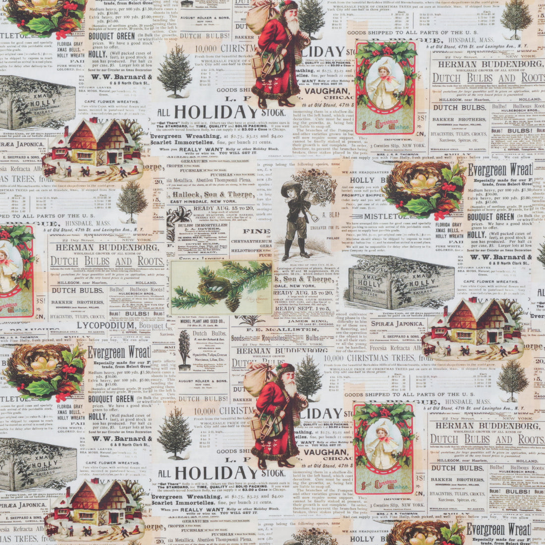 Camelot - Cotton - Joy To The World - Holiday Newspaper Clippings - Cream