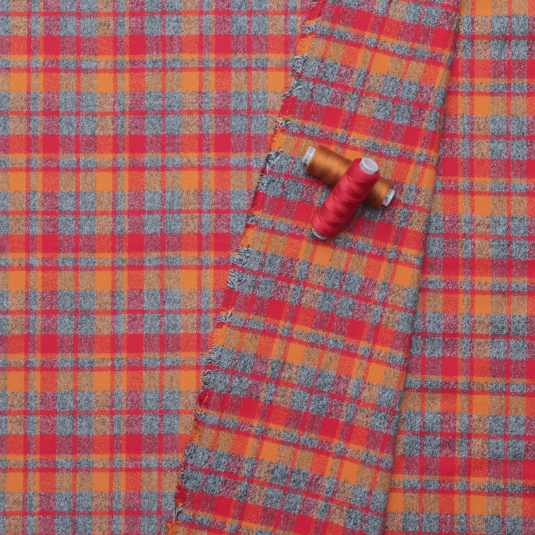 Cotton - Mammoth Flannel - Plaid - Rust