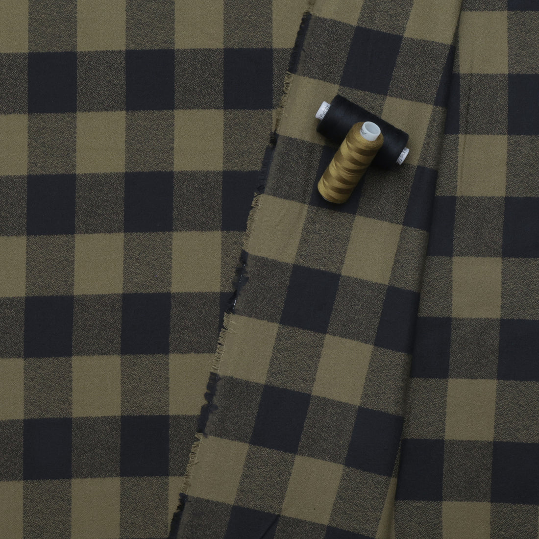 Cotton - Mammoth Flannel - Plaid - Olive