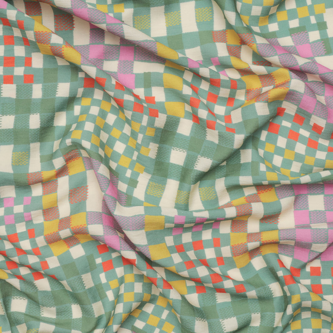 Rayon Blend - Santa Barbara - Crepe Print - Mint Pink