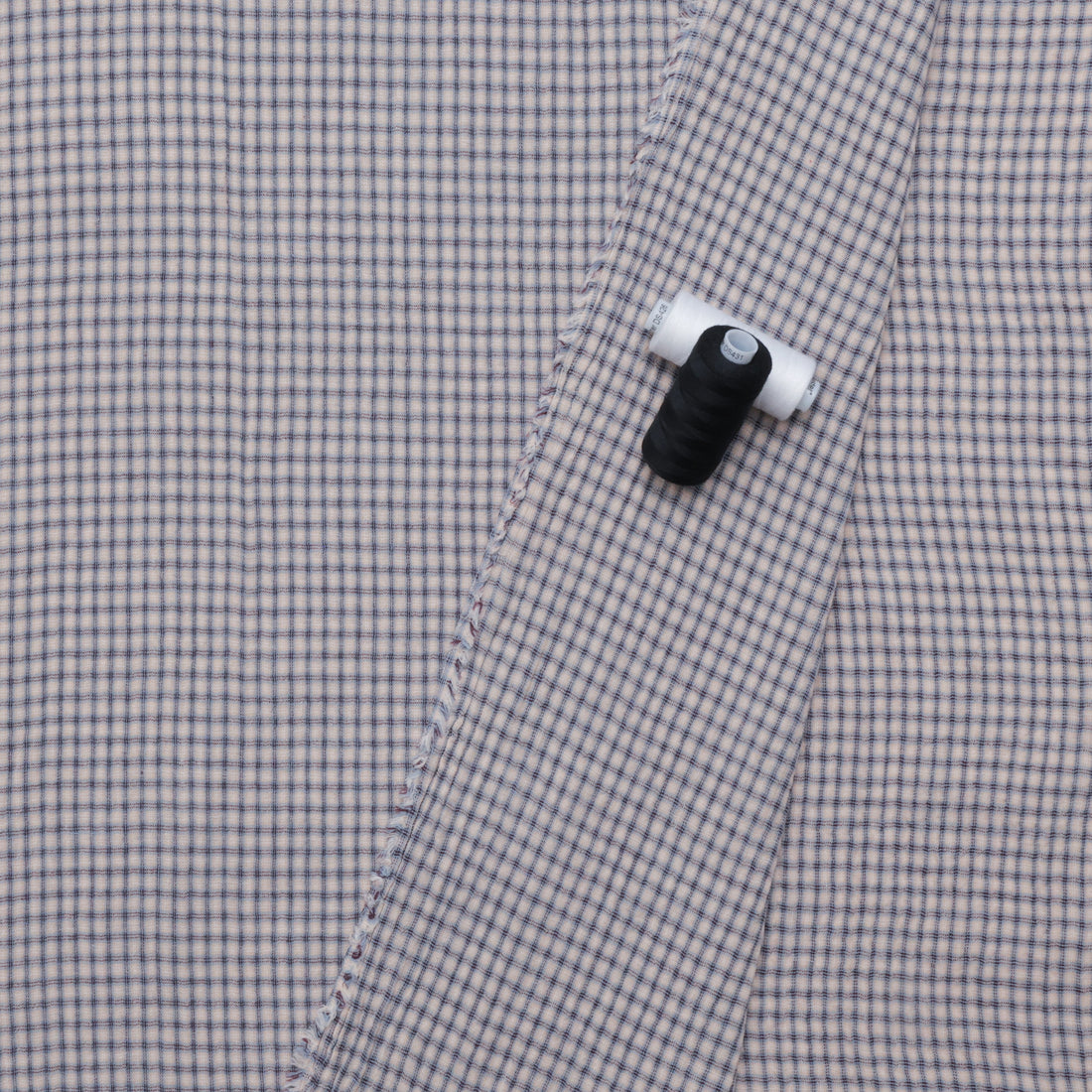 Organic Cotton - Lennon - Double Gauze Check - Oat Chambray