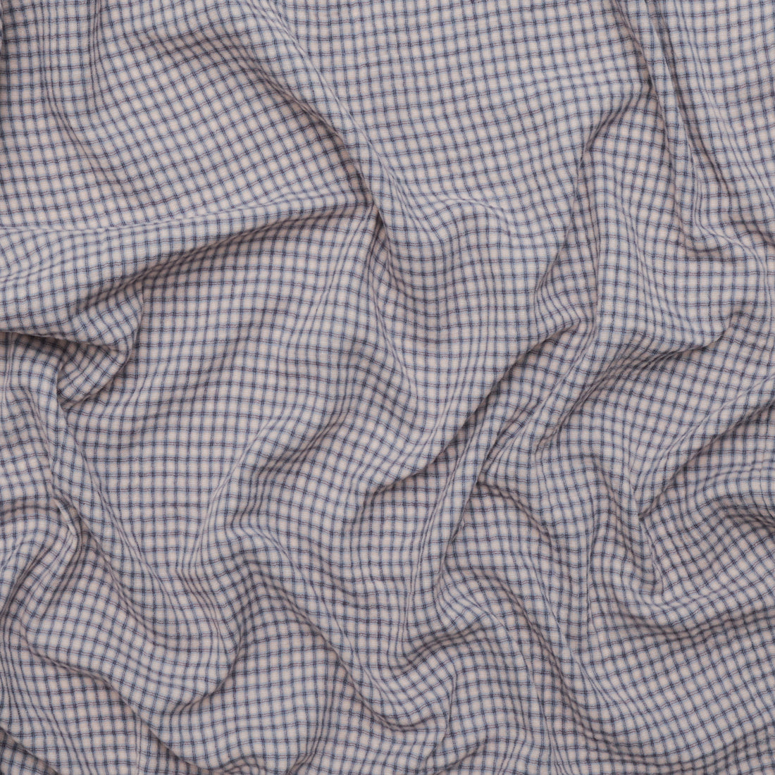 Organic Cotton - Lennon - Double Gauze Check - Oat Chambray
