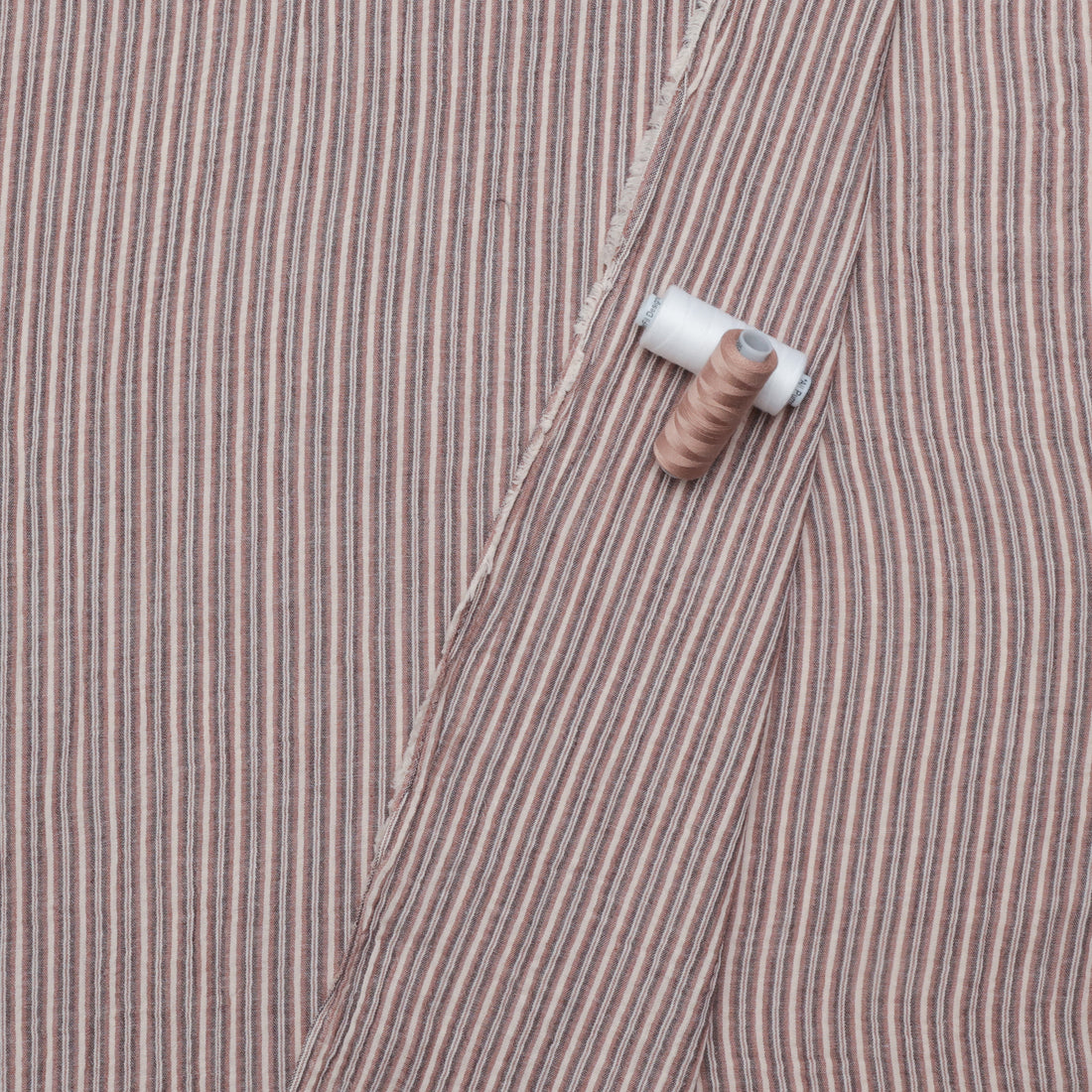 Organic Cotton - Lennon - Double Gauze Stripe - Cocoa