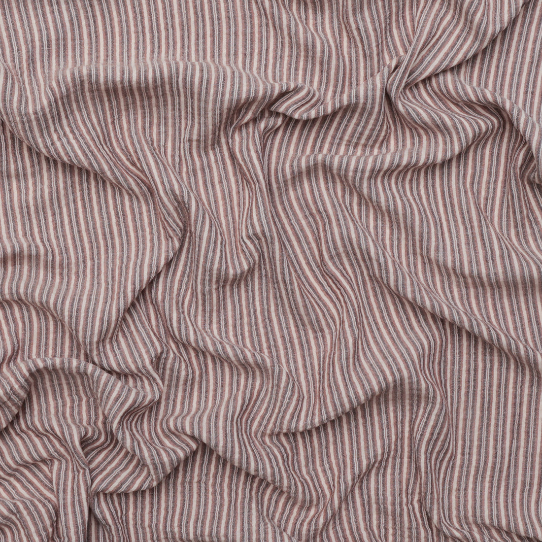 Organic Cotton - Lennon - Double Gauze Stripe - Cocoa