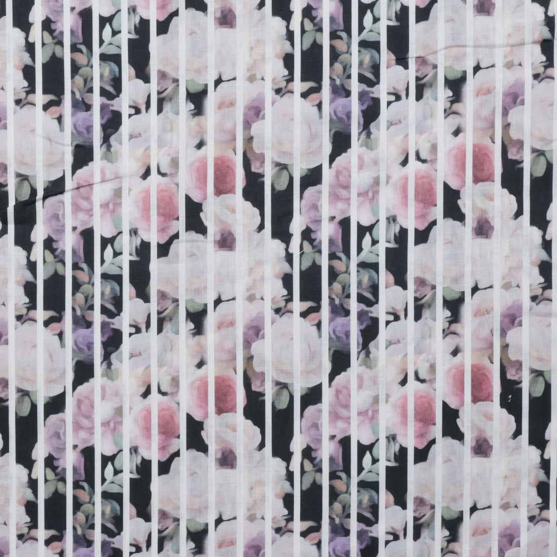 Linen - Digital Print - Black Multi