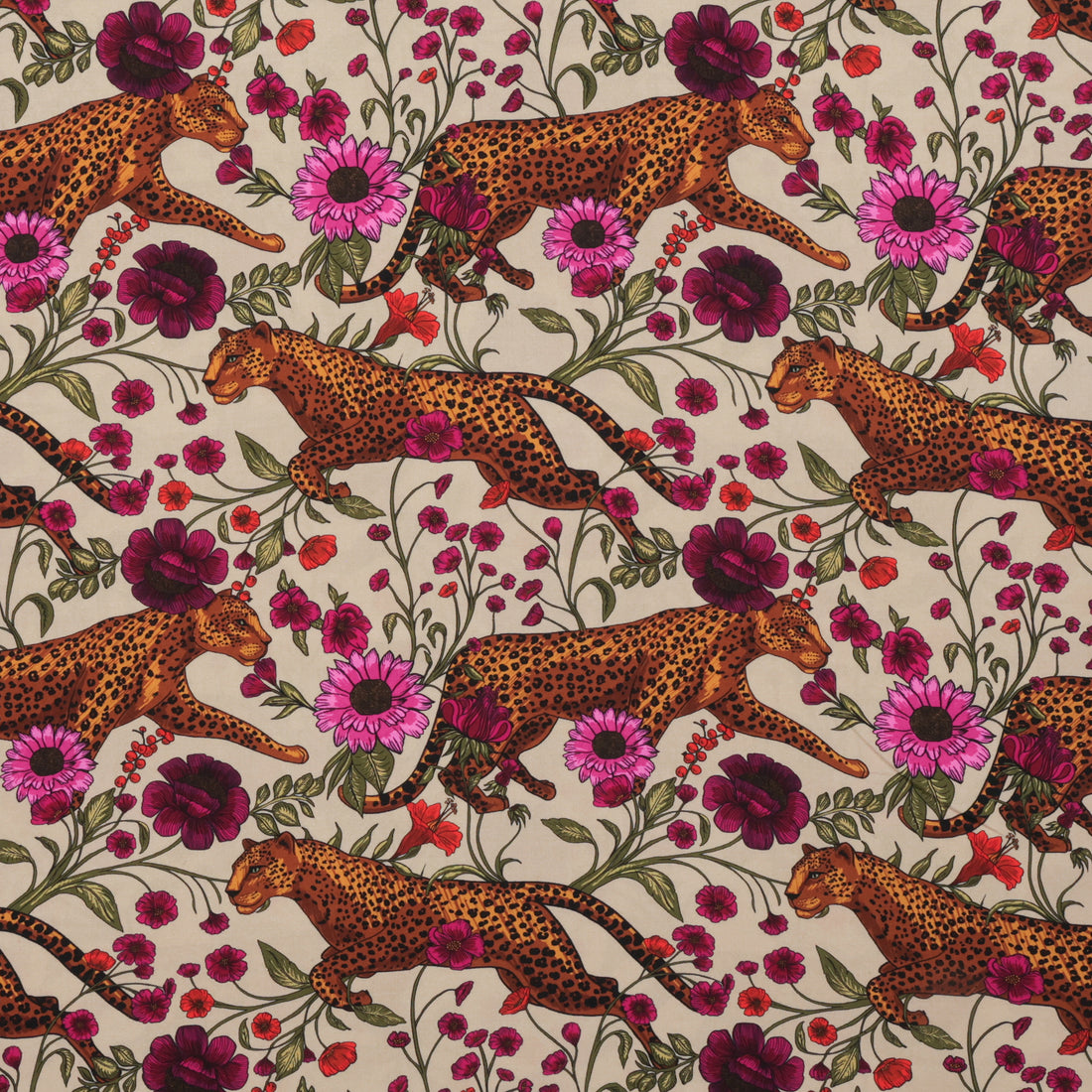 Rayon - Picasso Poplin - Digital Print - Sand Fuchsia