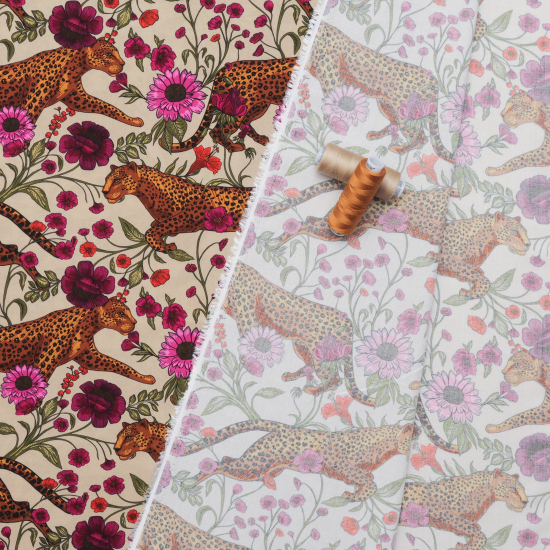 Rayon - Picasso Poplin - Digital Print - Sand Fuchsia