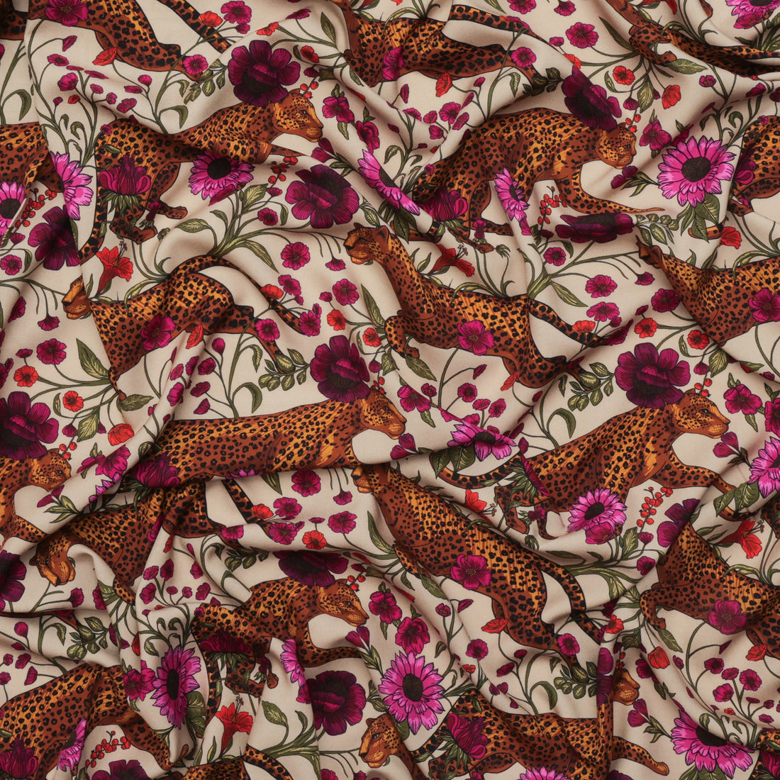 Rayon - Picasso Poplin - Digital Print - Sand Fuchsia