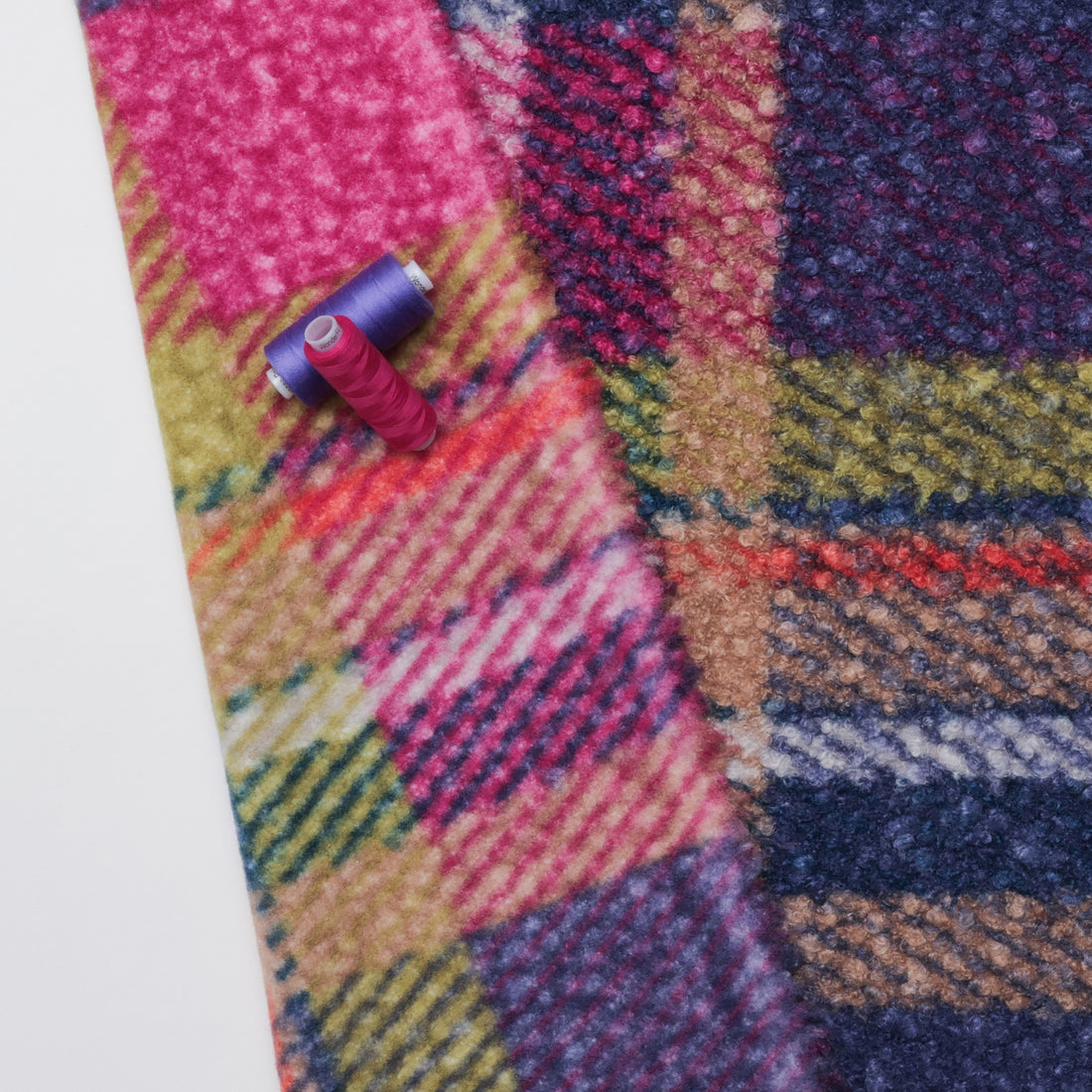 Poly - Teddy Plaid - Fuchsia Chartreuse