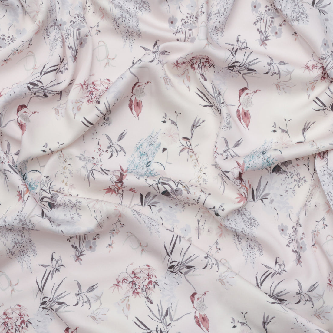 Katia - Rayon - Satin Print - Snow Flowers
