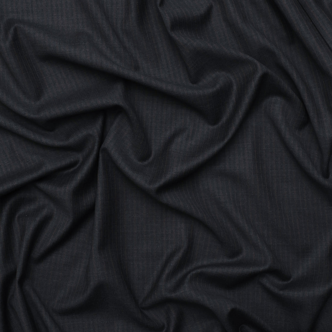 Merino Wool - Suiting - Stripe - Dark Grey Copper
