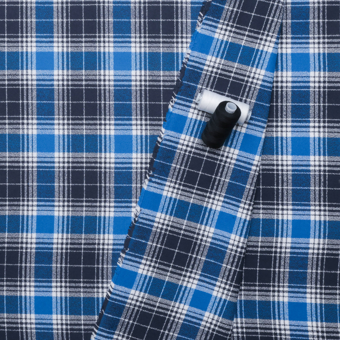 Cotton - Mammoth Flannel - Game Day - Royal Blue White