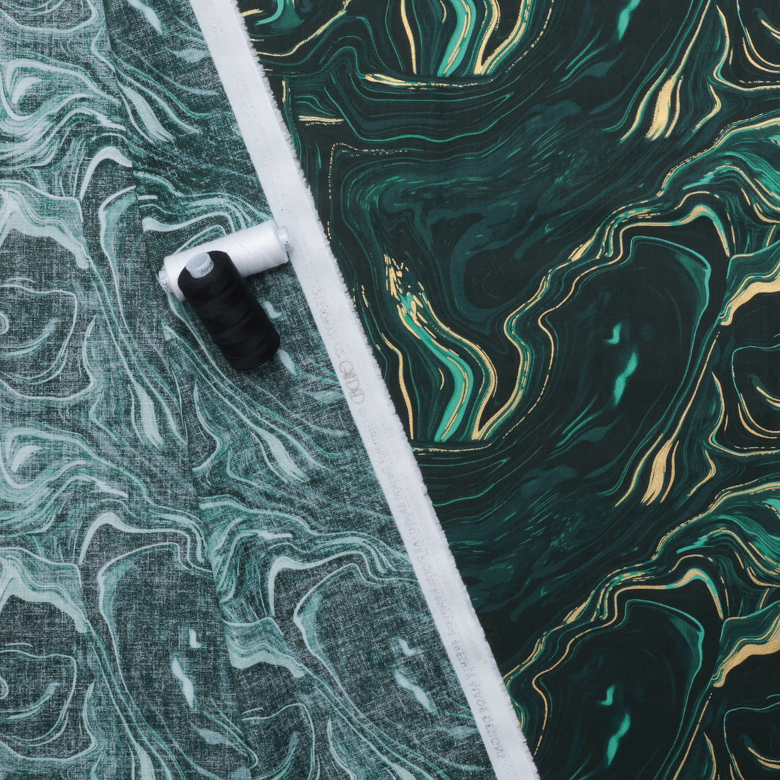 Camelot - Cotton - Gilded Collection - Gilded Ripples Green