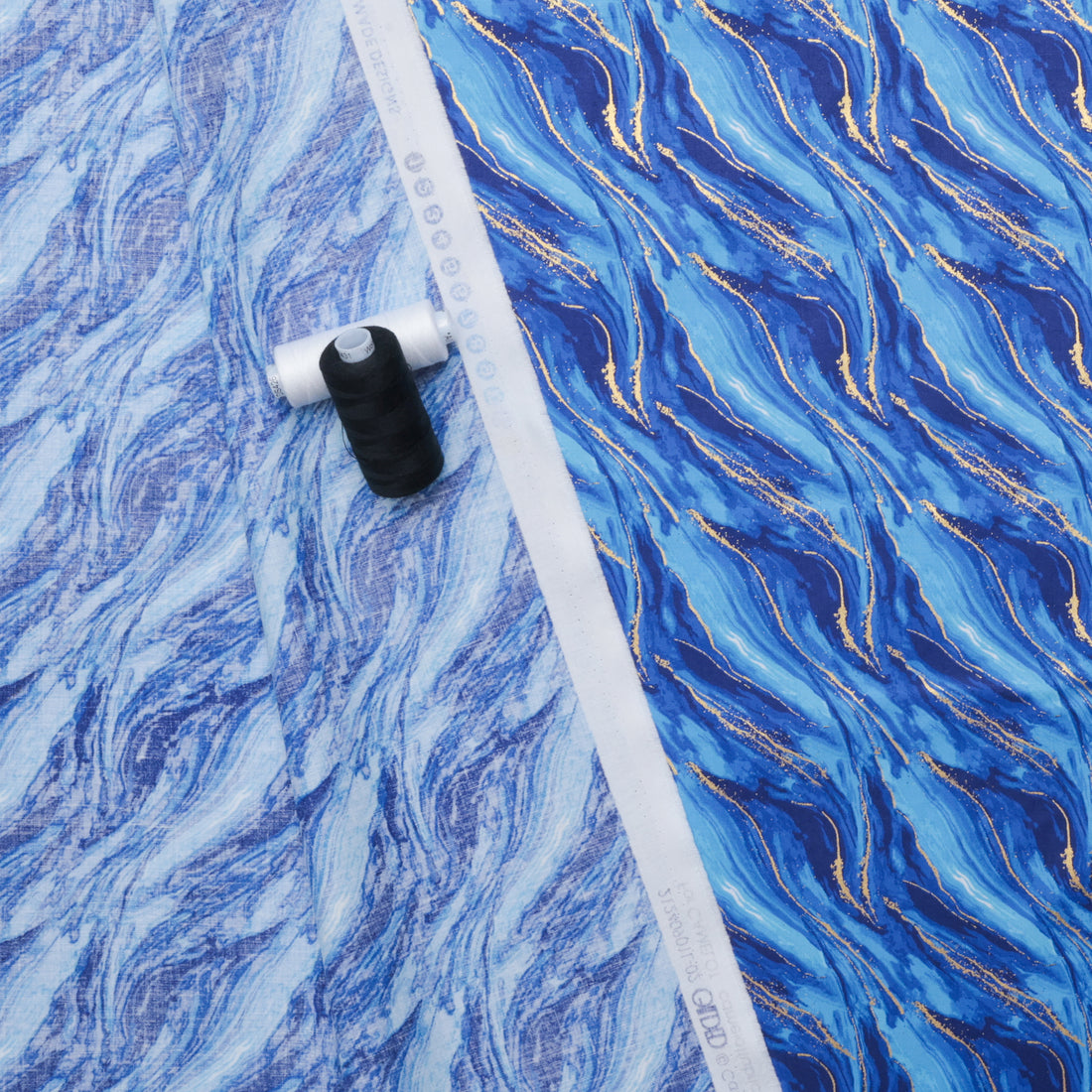 Camelot - Cotton - Gilded Collection - Gilded Waves - Blue