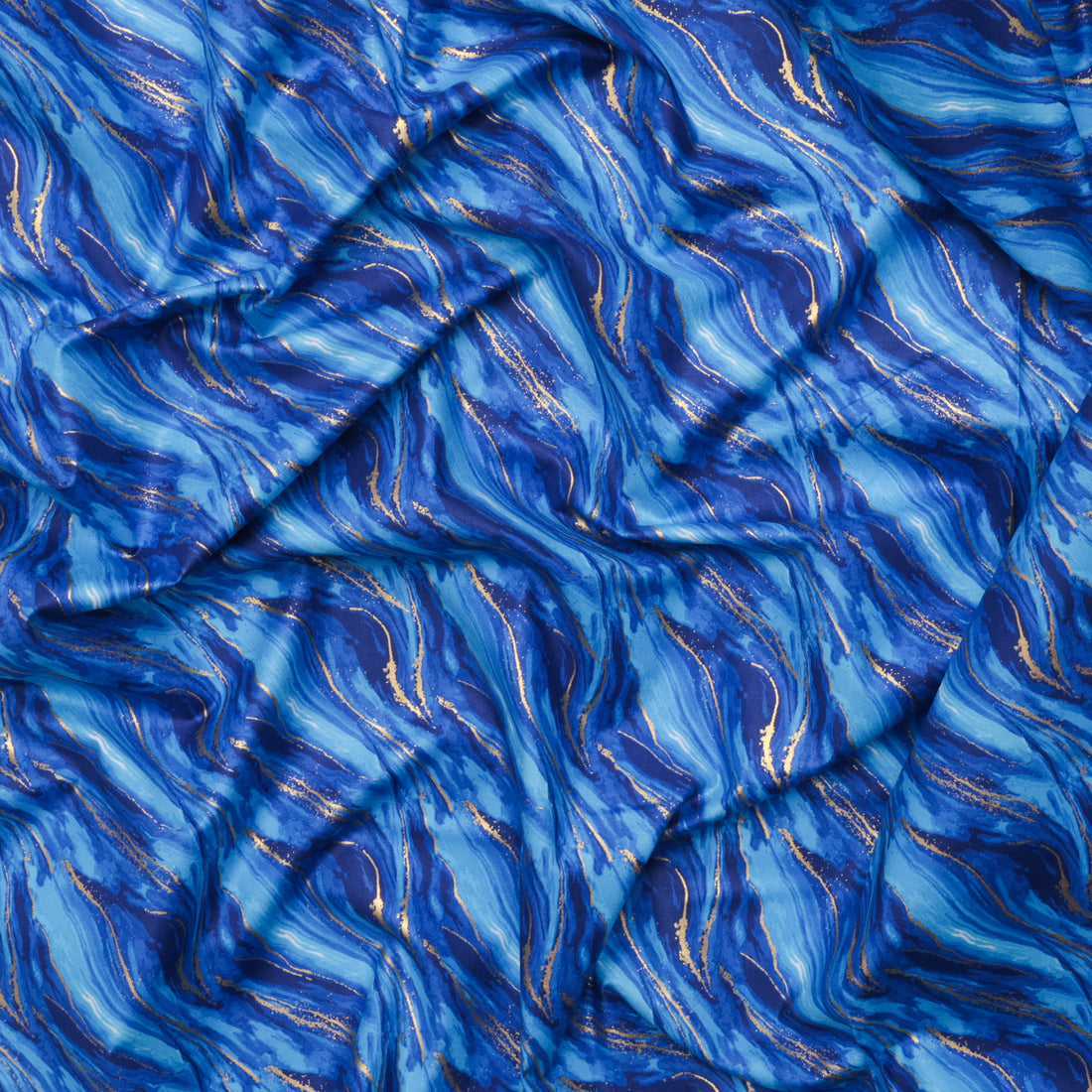 Camelot - Cotton - Gilded Collection - Gilded Waves - Blue