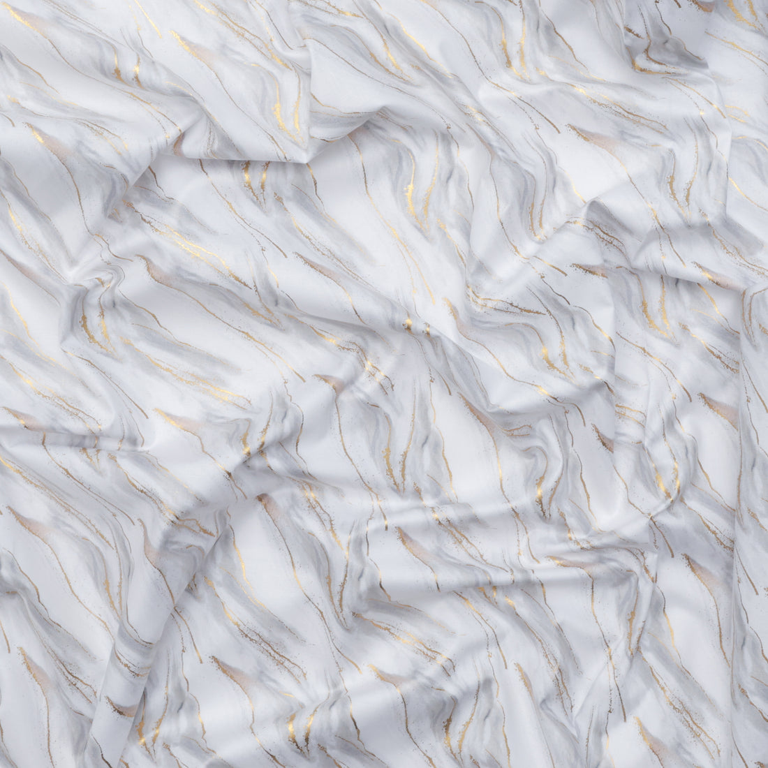 Camelot - Cotton - Gilded Collection - Gilded Waves - White