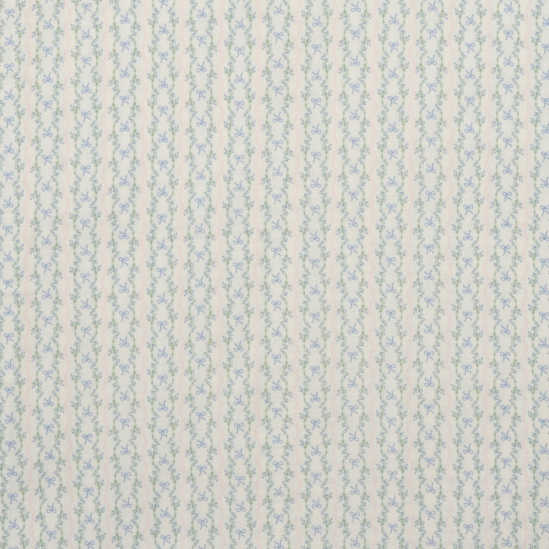 Cotton - Heirloom - Double Gauze - Ivory Blue Bows Stripe