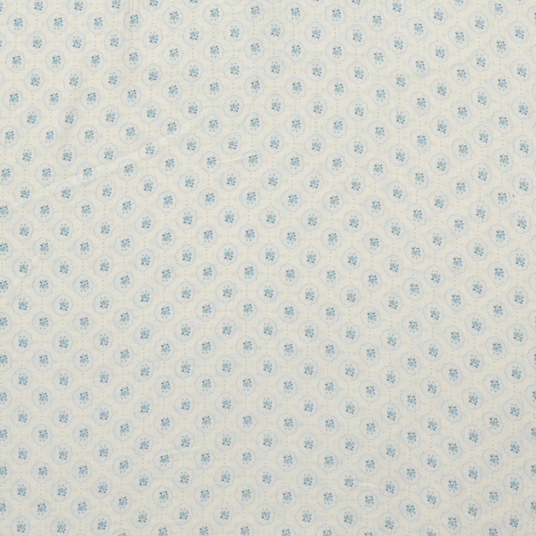 Cotton - Heirloom - Double Gauze - Ivory Blue Ovals