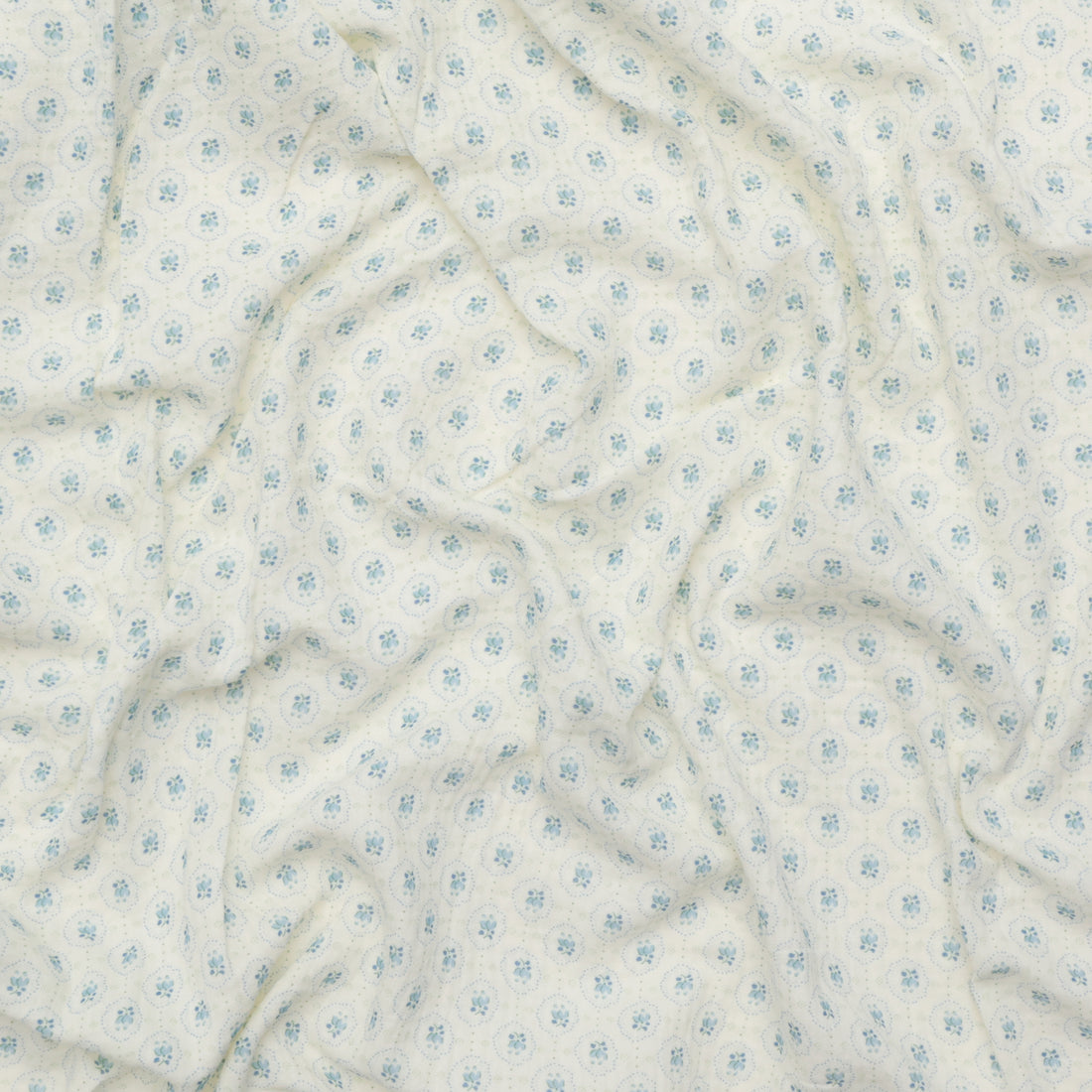 Cotton - Heirloom - Double Gauze - Ivory Blue Ovals