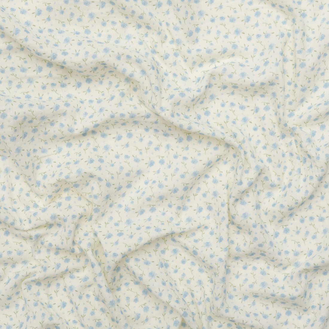 Cotton - Heirloom - Double Gauze - Ivory Blue Roses