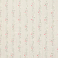 Cotton - Heirloom - Double Gauze - Ivory Pink Rose Large Stripe