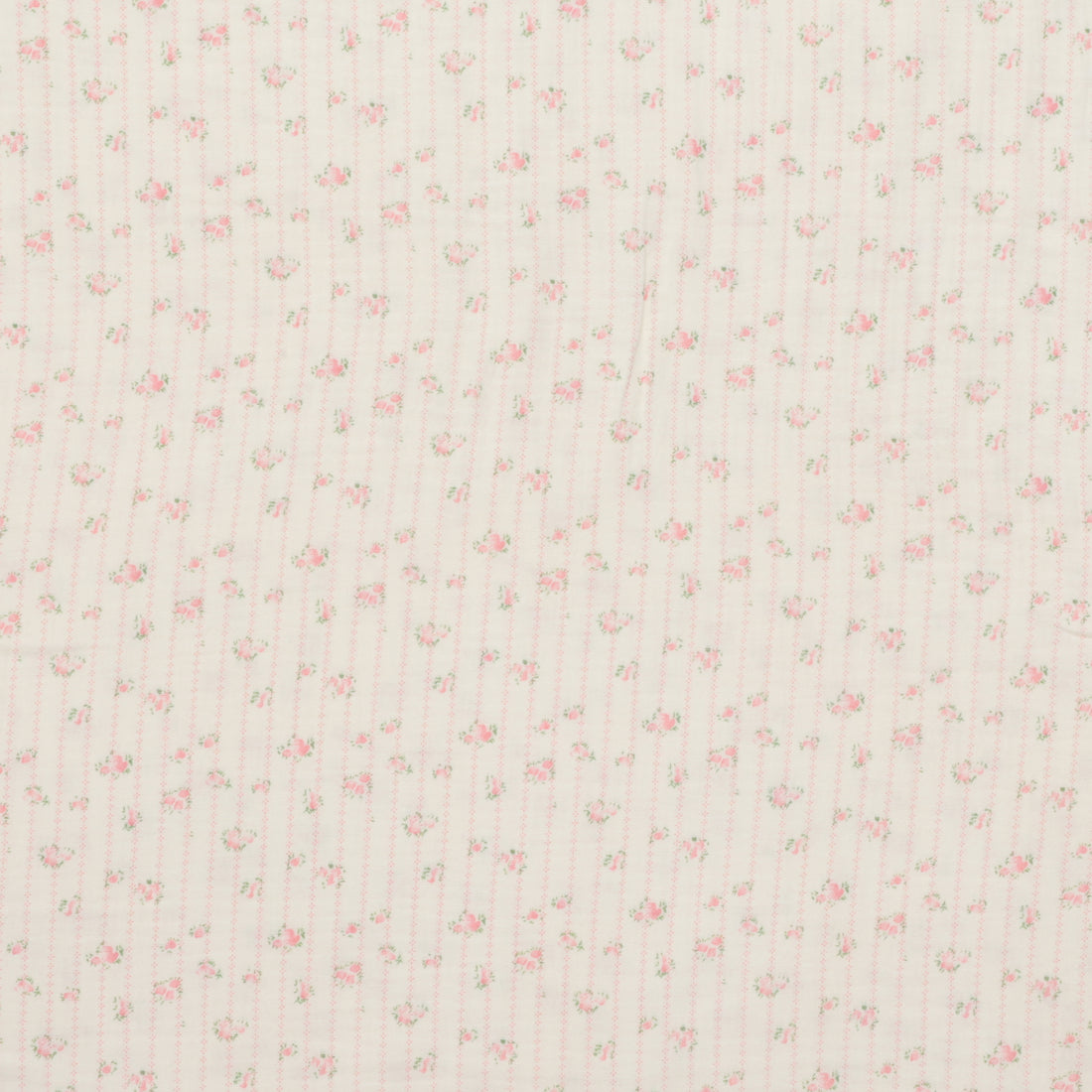 Cotton - Heirloom - Double Gauze - Ivory Pink Rose Stripe
