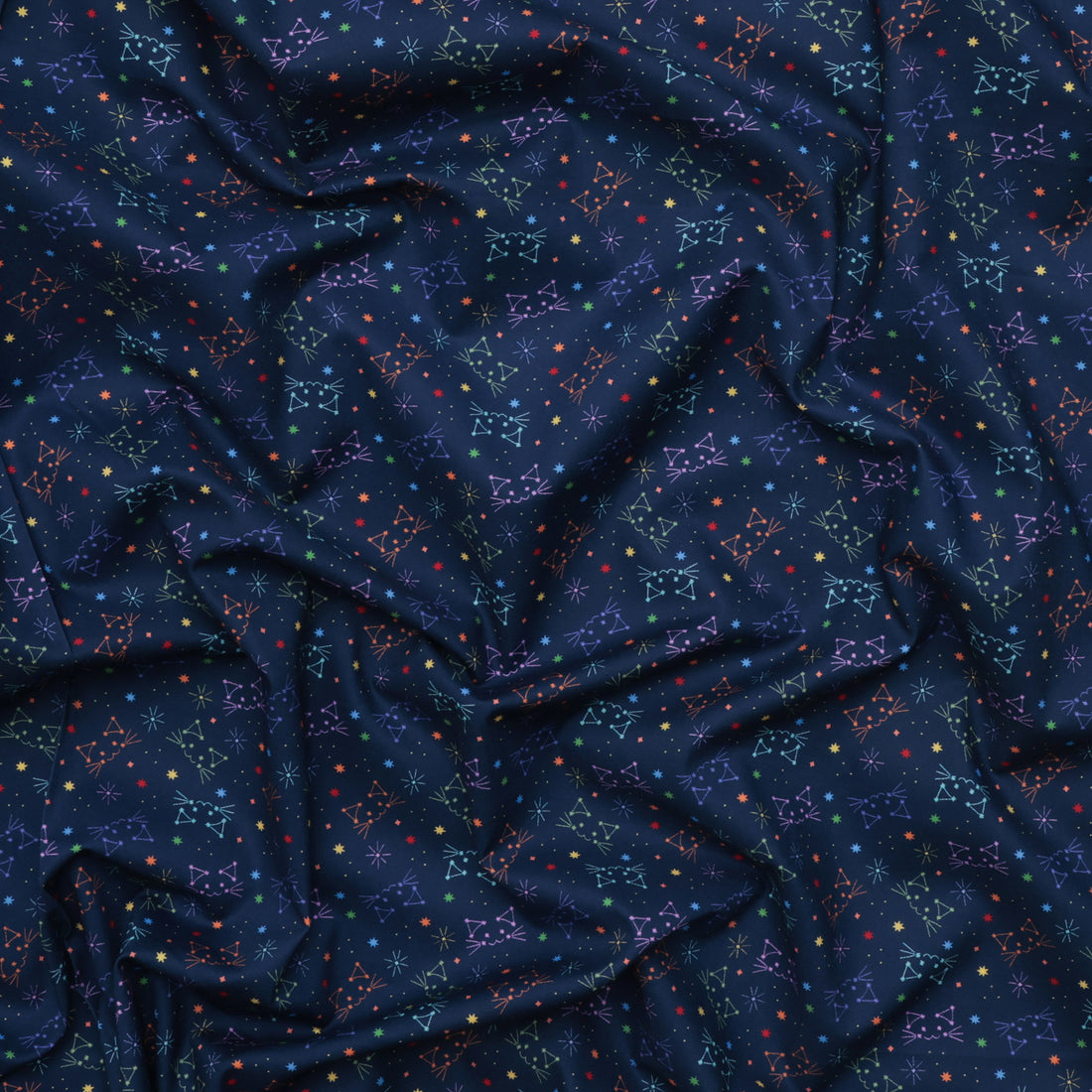 Dear Stella - Cotton - Meowter Space - Felis- Navy