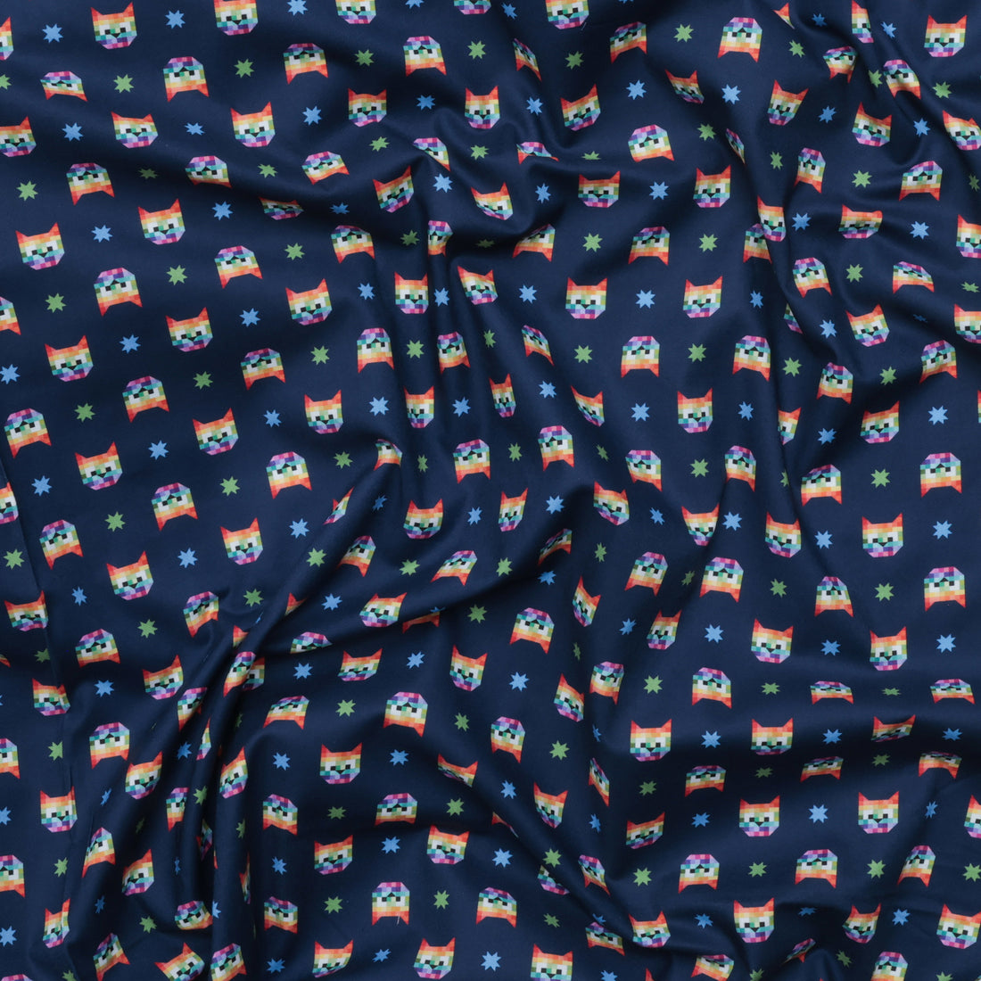 Dear Stella - Cotton - Meowter Space - Laser Cat - Navy