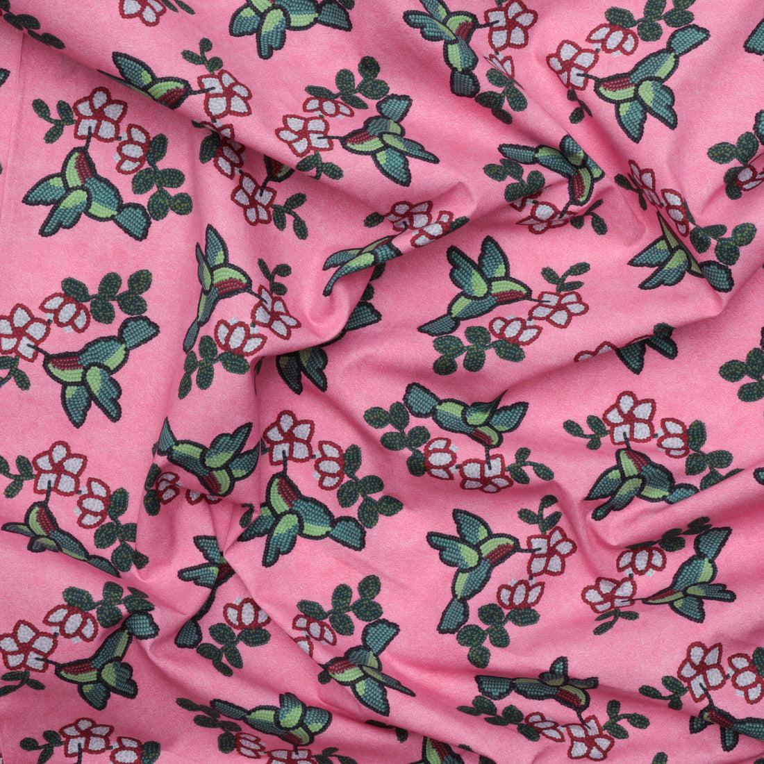 Roxanne Shuttleworth - Poplin - Real Beads - Hummingbird - Pink