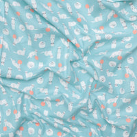 Cloud 9 - Flannel - Winter Forest - Stoats - Turquoise