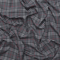 Viscose Blend - Italian Stretch Suiting - Plaid - Grey