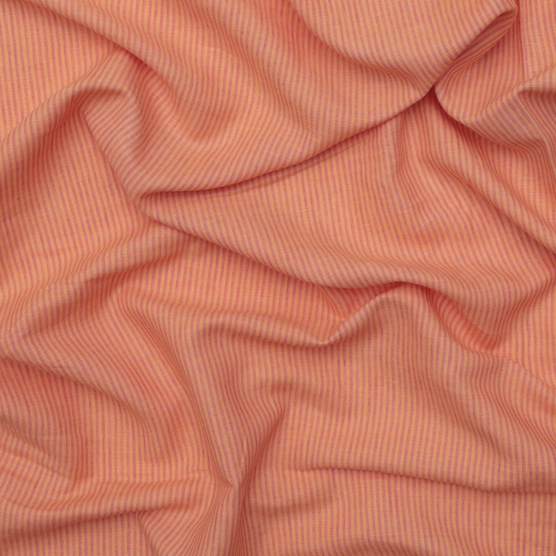 Linen Blend - Utopia - Washed Finish - Small Stripe - Apricot