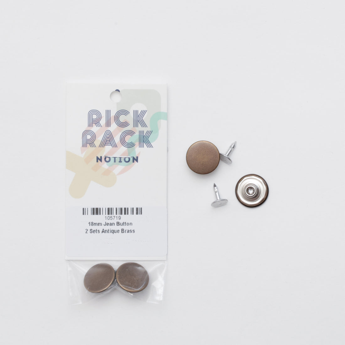 Jean Button - 17mm - 2 Sets - Assorted