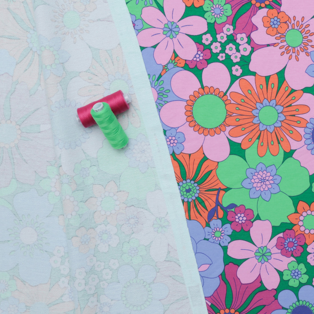 Cotton - French Terry - Designer Print - Groovy Floral - Assorted