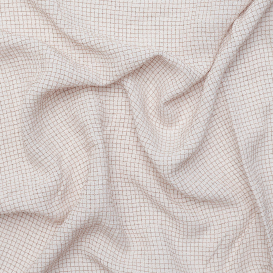 Linen Blend - Melange Yarn-Dyed - Check - Ivory
