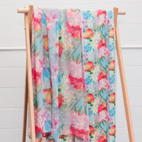 Poly Blend - Nautica - Swimwear Print - Blue Orange Rose