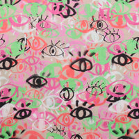 Viscose - Challis - Digital Print - Graffiti Eyes - Assorted