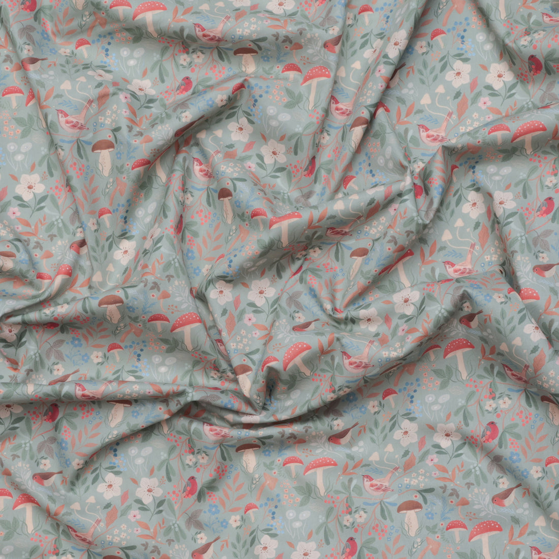 Katia - Cotton - Poplin - Mushroom Birds
