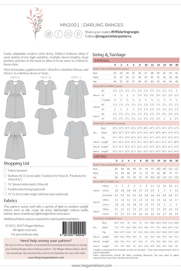 Megan Nielsen - Darling Ranges Dress and Blouse