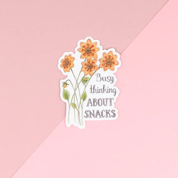 Naughty Florals - Vinyl Sticker - Busy Thinking About Snacks