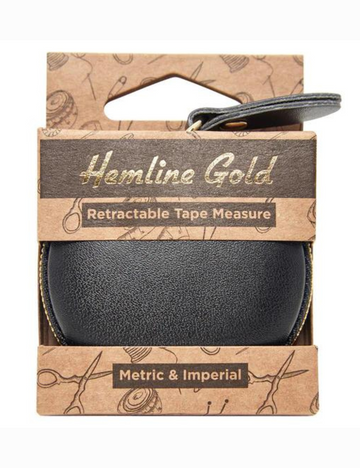 Hemline Gold - Retractable Tape Measure - Black