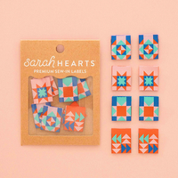 Sarah Hearts - Sewing Labels - Summer Vibes Quilt Block